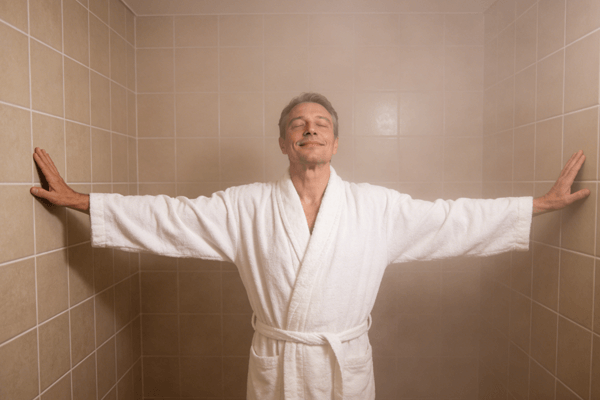 respiratory relief steam room respiratory health and breathing comfort concept