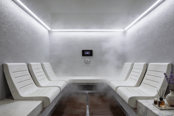 Safety Comfort steam room safety and user comfort features