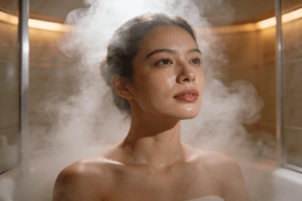 skin care steam steam room skin pores and acne care concept