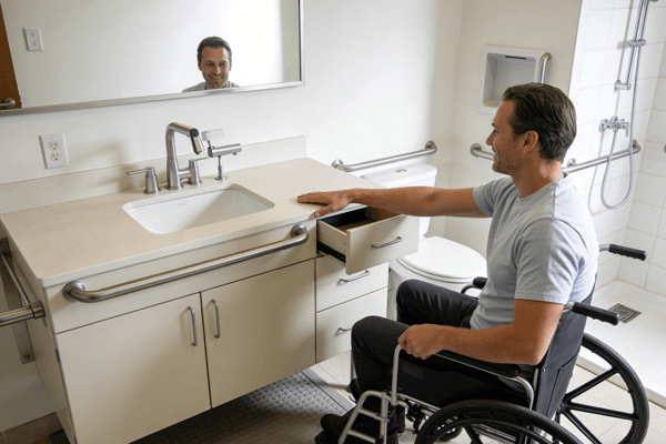 Vanity ergonomics Bathroom vanity ergonomics height reach comfort