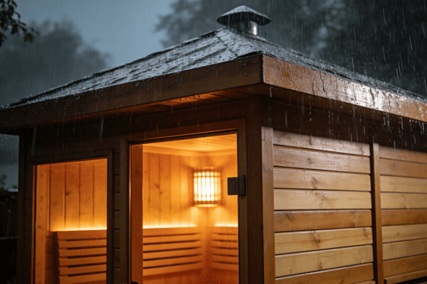 Weather resistant Weather resistant outdoor infrared sauna design for year round use