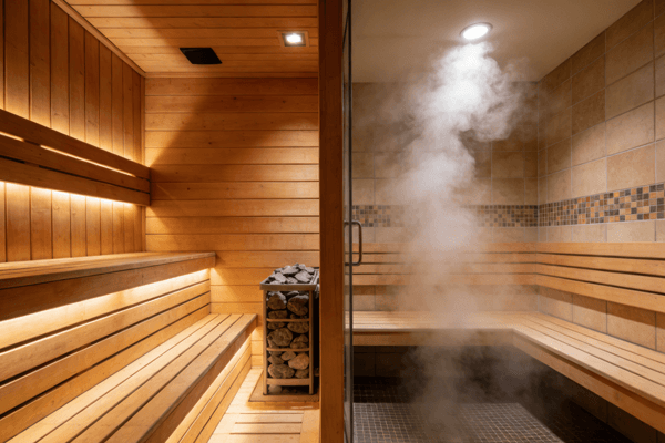 Sauna comparison Dry sauna vs wet sauna comparison chart showing temperature, humidity, and user experience