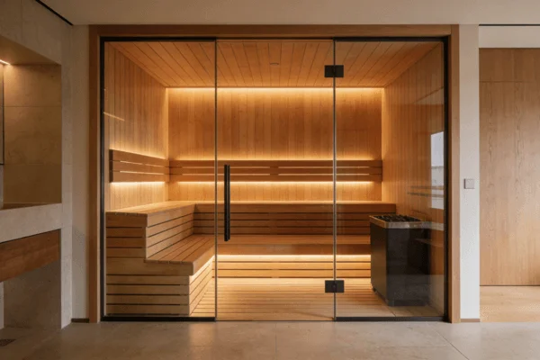 Home sauna cost overview with modern residential sauna interior