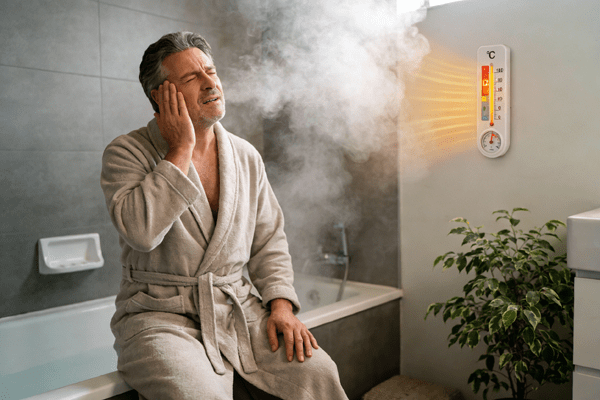 Bath Cold Worse hot baths make cold worse, depicting how hot baths might worsen cold symptoms