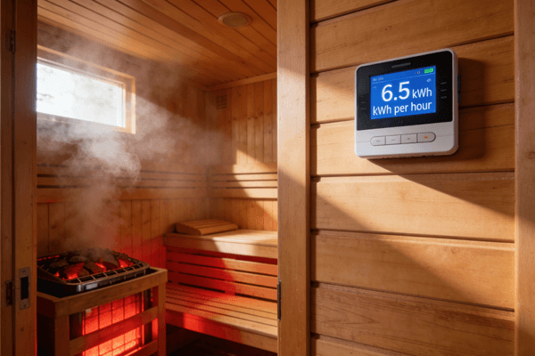 Per Hour Electricity sauna electricity per hour kWh usage infographic for sauna energy