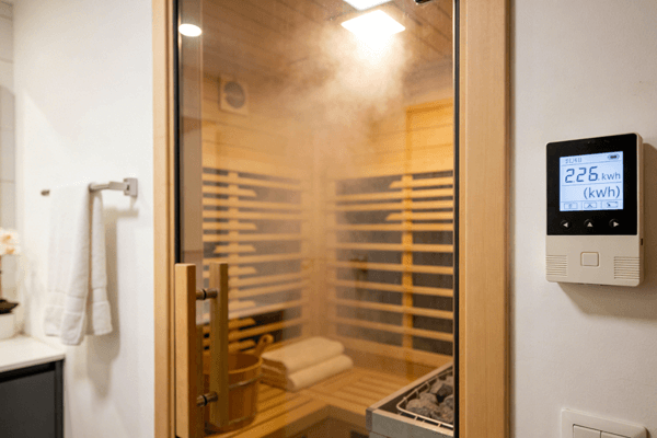 Sauna Electricity Usage sauna electricity usage cost chart showing kWh and cost comparison
